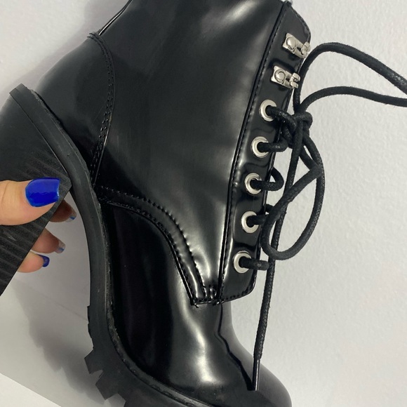 ASOS high heel leather boots. black. - Picture 4 of 4